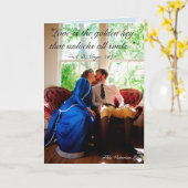 Küssen, Viktorianisches Zitat Karte (Gelbe Blume)