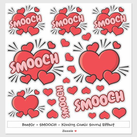 Küssen von Comic Sound Effect Aufkleber-Set Aufkleber (Blatt)