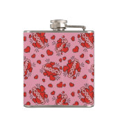 Küssen von Comic Sound Effect Pattern Flachmann (Rückseite)