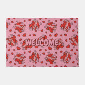 Küssen von Comic Sound Effect Pattern Fußmatte (Vorderseite)