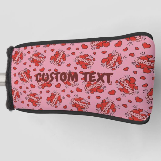 Küssen von Comic Sound Effect Pattern Golf Headcover (Vorderseite)