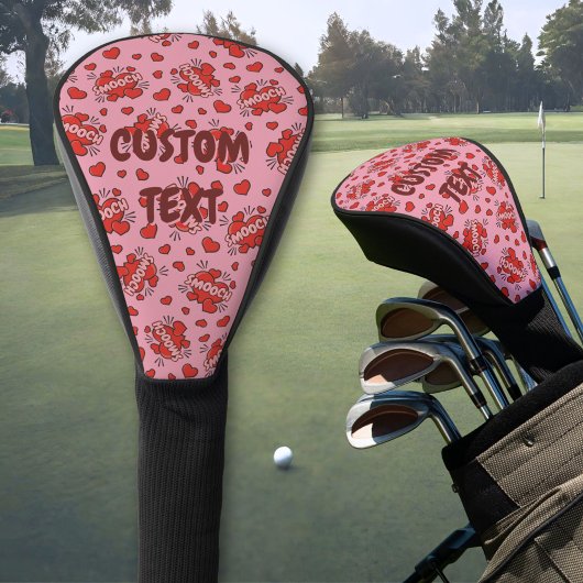 Küssen von Comic Sound Effect Pattern Golf Headcover