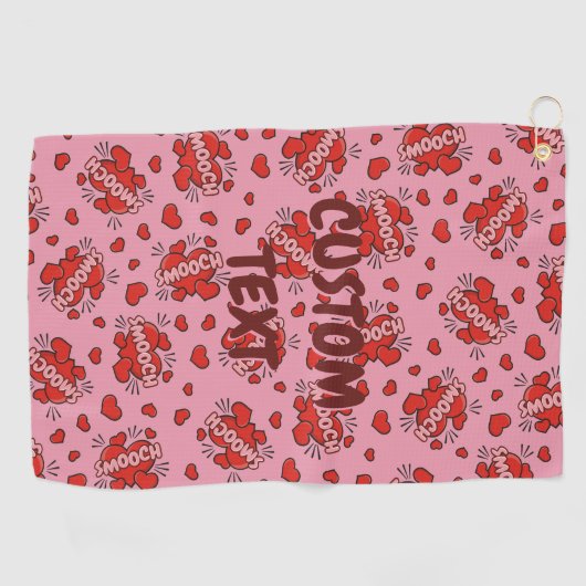 Küssen von Comic Sound Effect Pattern Golfhandtuch (Horizontal)