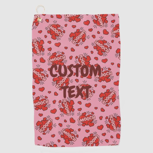 Küssen von Comic Sound Effect Pattern Golfhandtuch (Vorderseite)