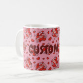 Küssen von Comic Sound Effect Pattern Kaffeetasse (Vorderseite Links)