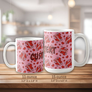 Küssen von Comic Sound Effect Pattern Kaffeetasse
