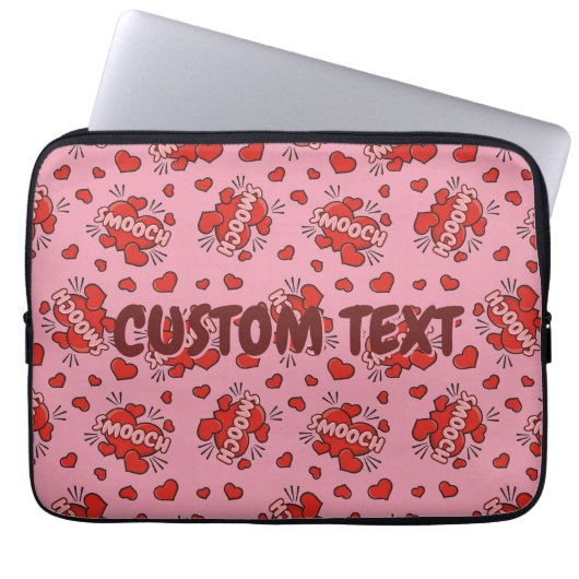 Küssen von Comic Sound Effect Pattern Laptopschutzhülle (Vorderseite)