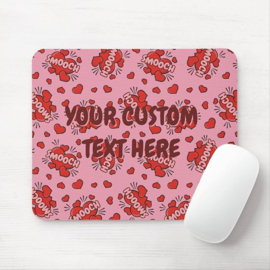 Küssen von Comic Sound Effect Pattern Mousepad (Mit Mouse)