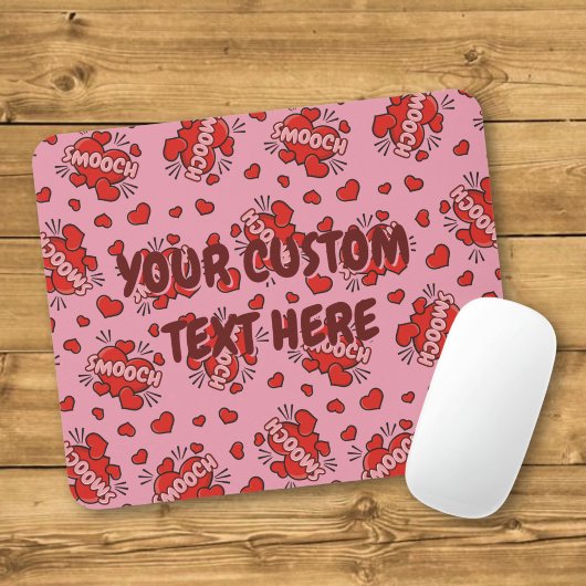 Küssen von Comic Sound Effect Pattern Mousepad