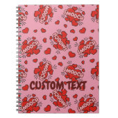 Küssen von Comic Sound Effect Pattern Notizblock (Vorderseite)