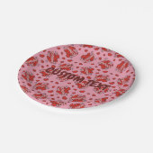 Küssen von Comic Sound Effect Pattern Pappteller (Schrägansicht)