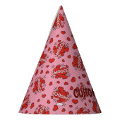 Küssen von Comic Sound Effect Pattern Partyhütchen (Links)
