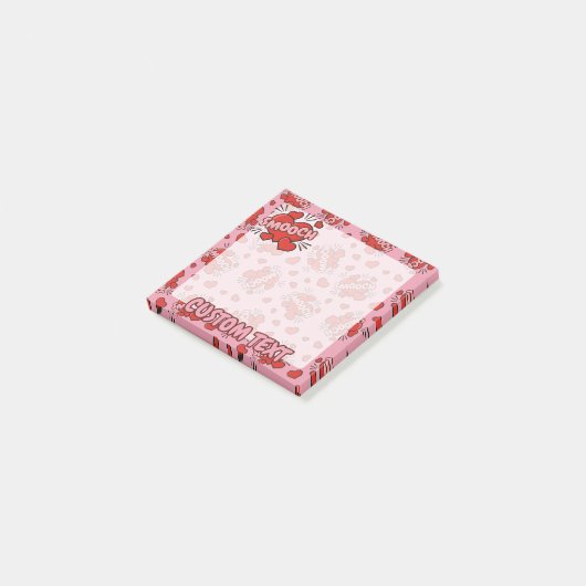 Küssen von Comic Sound Effect Pattern Post-it Klebezettel (angewinkelt)