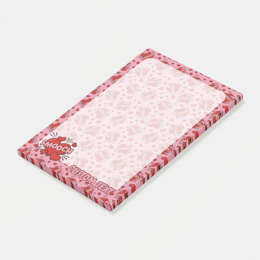 Küssen von Comic Sound Effect Pattern Post-it Klebezettel (angewinkelt)