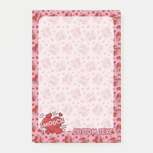 Küssen von Comic Sound Effect Pattern Post-it Klebezettel (Vorderseite)