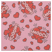 Küssen von Comic Sound Effect Pattern Stoff (Nahaufnahme)