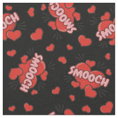 Küssen von Comic Sound Effect Pattern Stoff (Nahaufnahme)