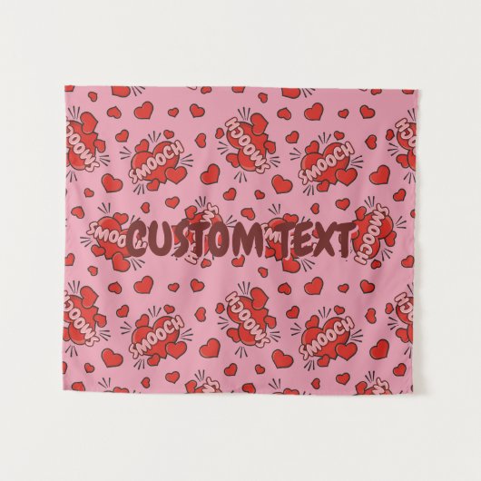 Küssen von Comic Sound Effect Pattern Wandteppich (Vorderseite (Horizontal))