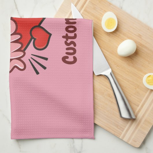 Küssen von Comic-Sound-Effekt Geschirrtuch (Viertel Falte)