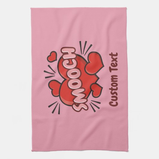 Küssen von Comic-Sound-Effekt Geschirrtuch (Vertikal)