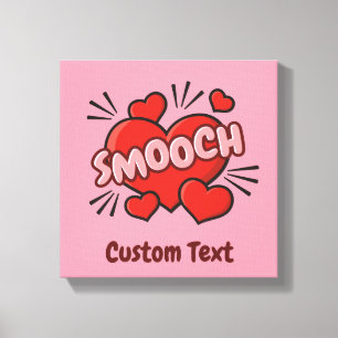 Küssen von Comic-Sound-Effekt Leinwanddruck