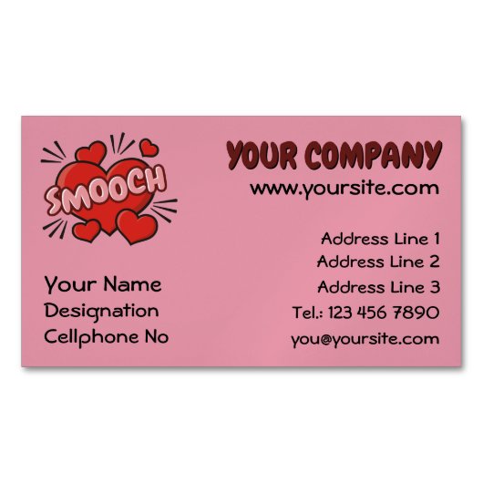 Küssen von Comic-Sound-Effekt Magnetische Visitenkarte (Vorderseite)