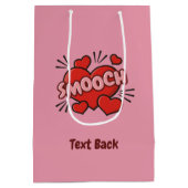 Küssen von Comic-Sound-Effekt Mittlere Geschenktüte (Rückseite)