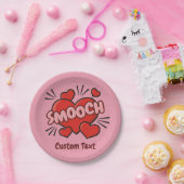 Küssen von Comic-Sound-Effekt Pappteller (Party)