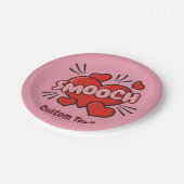 Küssen von Comic-Sound-Effekt Pappteller (Schrägansicht)