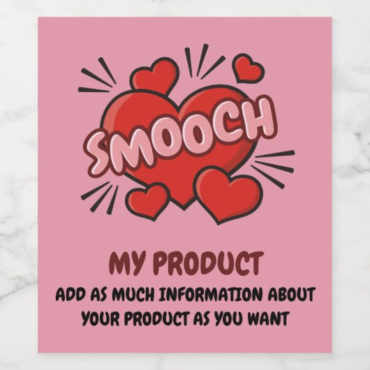 Küssen von Comic-Sound-Effekt Weinetikett (Einzelnes Label)