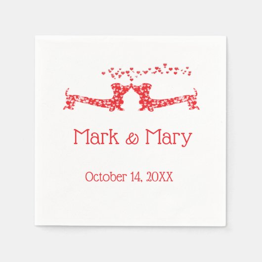 Küssen von Dackeln Napkins Serviette (Vorderseite)