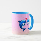 Küssen von Delphinen Liebe Tasse (VorderseiteRechts)