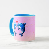 Küssen von Delphinen Liebe Tasse (Vorderseite Links)