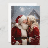 Küssen von Herrn und Frau Santa Claus Einladung (Vorne/Hinten)