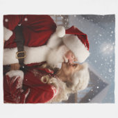 Küssen von Herrn und Frau Santa Claus Fleecedecke (Vorderseite (Horizontal))