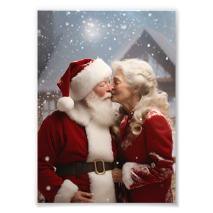 Küssen von Herrn und Frau Santa Claus Fotodruck