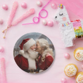 Küssen von Herrn und Frau Santa Claus Pappteller (Party)