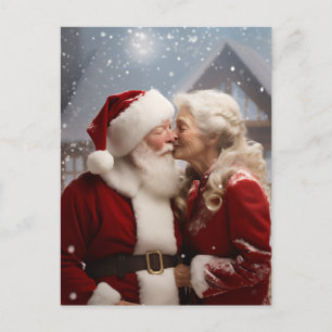Küssen von Herrn und Frau Santa Claus Postkarte