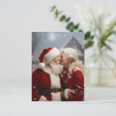 Küssen von Herrn und Frau Santa Claus Postkarte (Stehend Vorderseite)