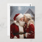Küssen von Herrn und Frau Santa Claus Postkarte (Vorne/Hinten)