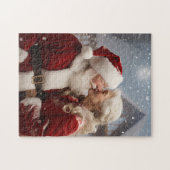 Küssen von Herrn und Frau Santa Claus Puzzle (Horizontal)