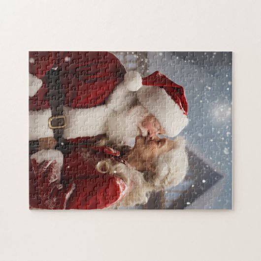 Küssen von Herrn und Frau Santa Claus Puzzle (Horizontal)
