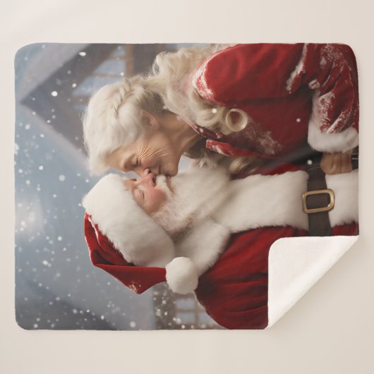 Küssen von Herrn und Frau Santa Claus Sherpadecke (Vorderseite (Horizontal))