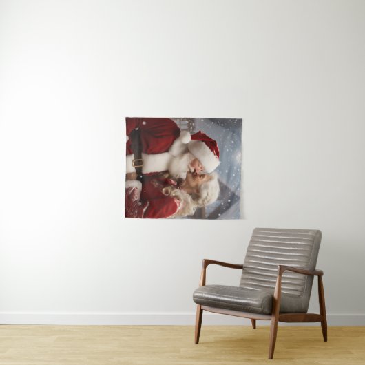 Küssen von Herrn und Frau Santa Claus Wandteppich (Beispiel (Horizontal))