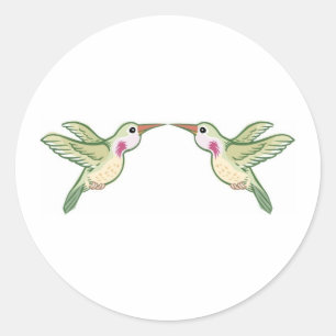 Küssen von Hummingbirds Runder Aufkleber