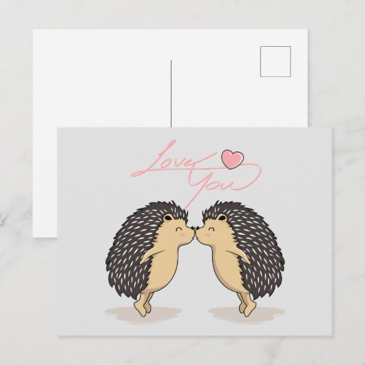 Küssen von Igeln Postkarte (Vorne/Hinten)