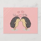 Küssen von Igeln Postkarte (Vorderseite)