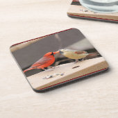 Küssen von Kardinälen Getränkeuntersetzer (Linke Seite)