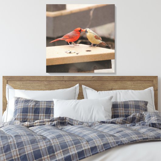 Küssen von Kardinälen Leinwanddruck (Insitu (Schlafzimmer))