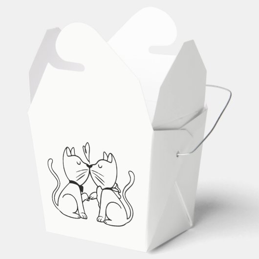 Küssen von Katzen Hochzeitsstich Schwarz-weiß Geschenkschachtel (Geöffnet)